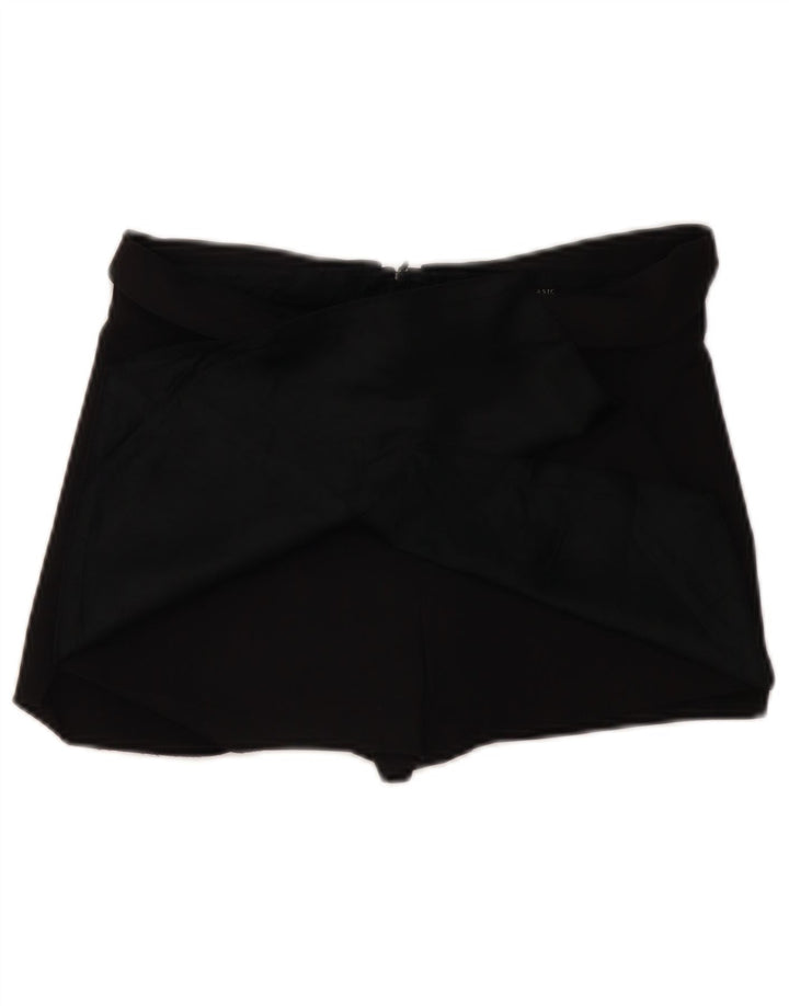 ZARA Womens Skort UK 8 Pequeno Acetato Preto