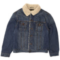 Jaqueta jeans Wrangler masculina UK 40 grande algodão azul