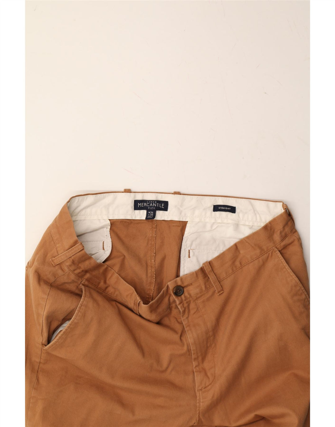 J. CREW Mens Mercantile Straight Chino Trousers W36 L30 Brown Cotton Vintage J. Crew and Second-Hand J. Crew from Messina Hembry 