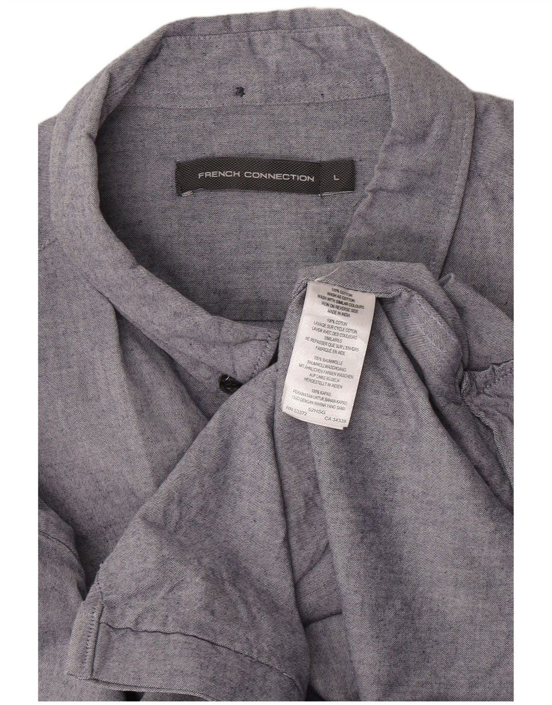 Camisa masculina French Connection grande algodão azul
