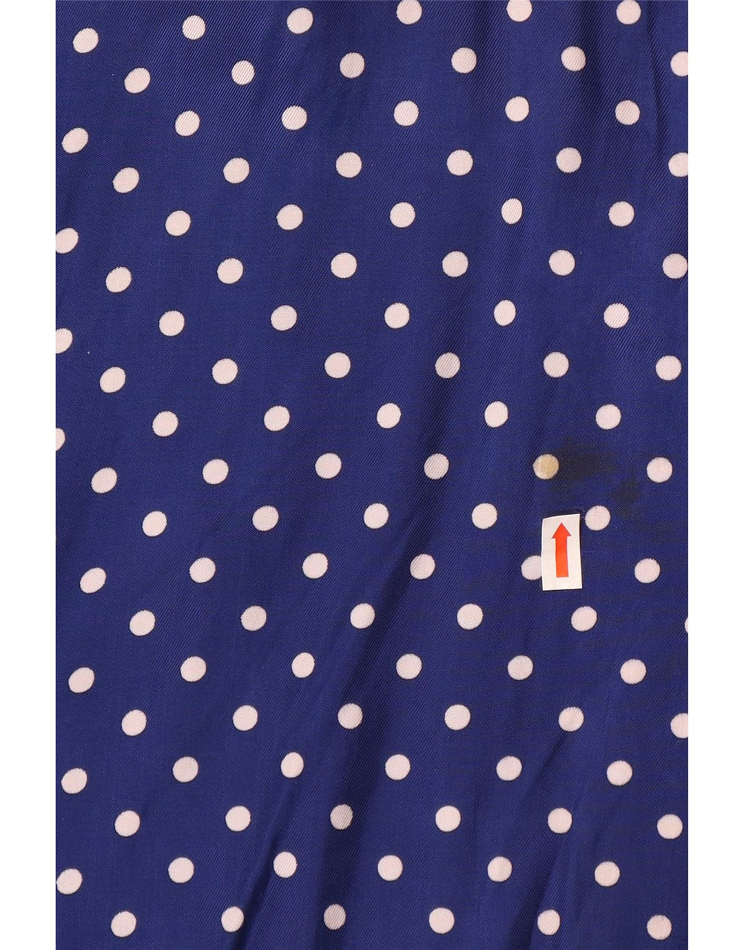 Blusa feminina VINTAGE de manga curta Reino Unido 14 grande bolinhas azul marinho