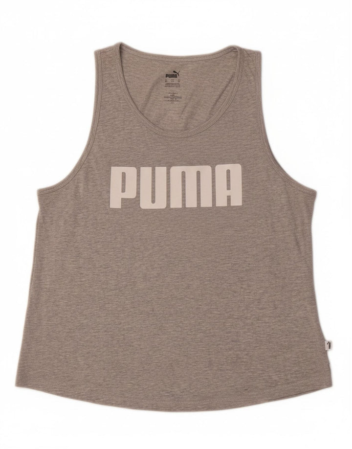 PUMA Womens Graphic Vest Top UK 18 XL Cinza Algodão