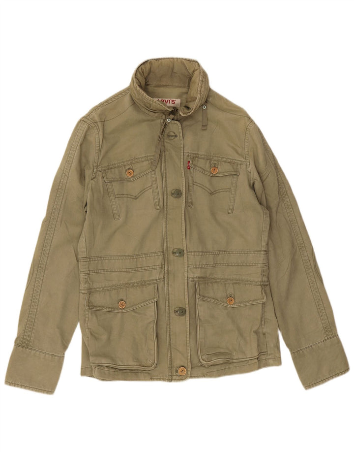Jaqueta utilitária feminina com capuz gráfico Levi's Reino Unido 16 grande algodão cáqui