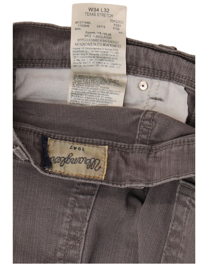 WRANGLER Masculino Texas Stretch Straight Jeans W34 L29 Algodão Cinza