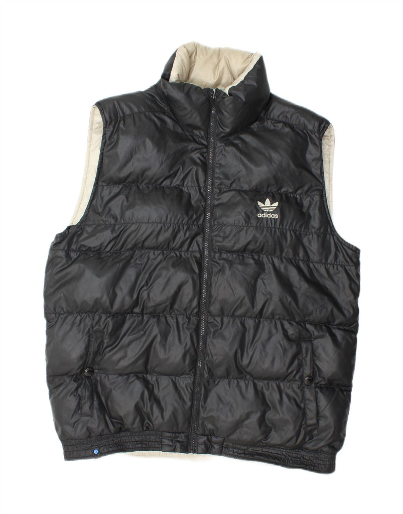 ADIDAS Mens Padded Gilet UK 40 Large Black Vintage Adidas and Second-Hand Adidas from Messina Hembry 