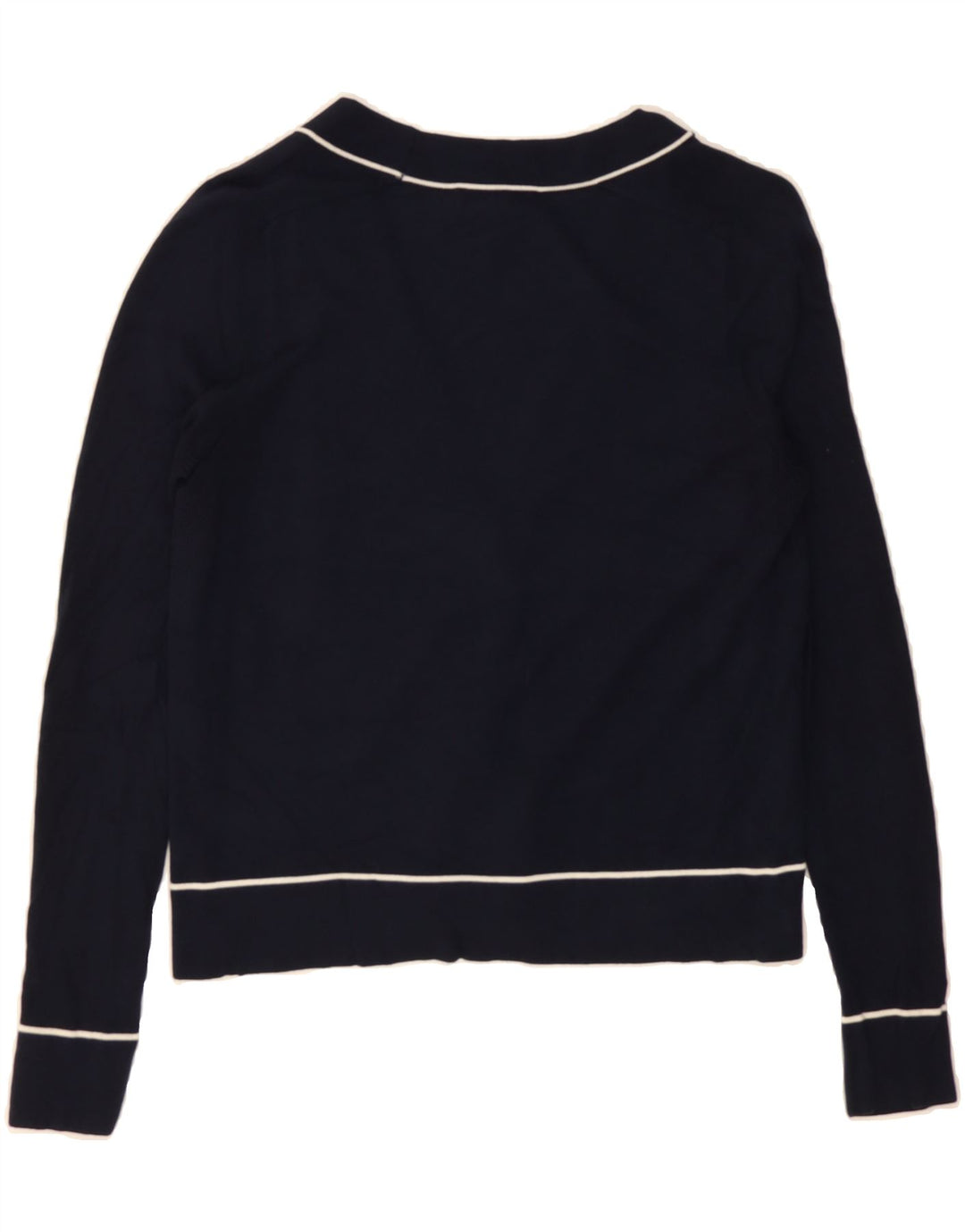 ATHLETA Womens Oversized Crop Cardigan Sweater UK 2 2XS Navy Blue Cotton Vintage Athleta and Second-Hand Athleta from Messina Hembry 