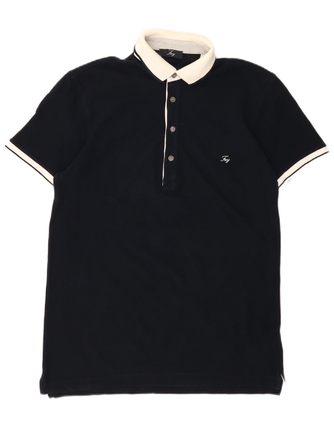 Camisa polo masculina Fay IT 46 algodão colorblock azul marinho pequeno
