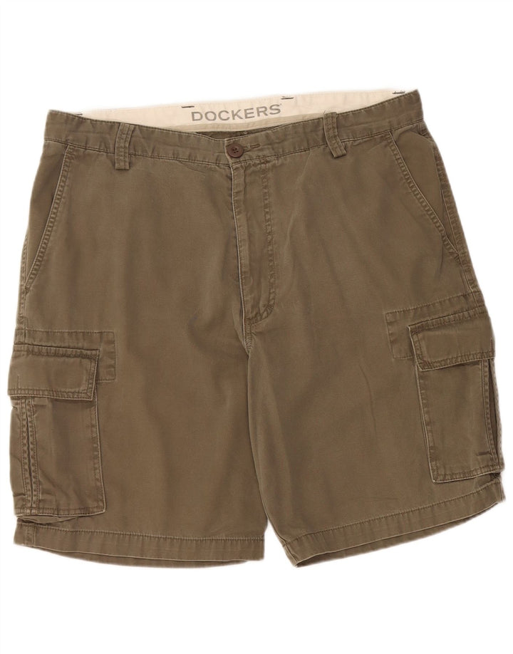 Shorts cargo masculino DOCKERS W36 grande algodão cáqui
