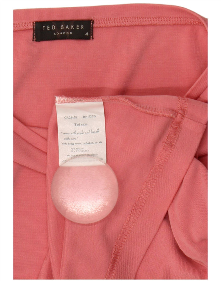 Top curto feminino Ted Baker tamanho 4 grande rosa modal
