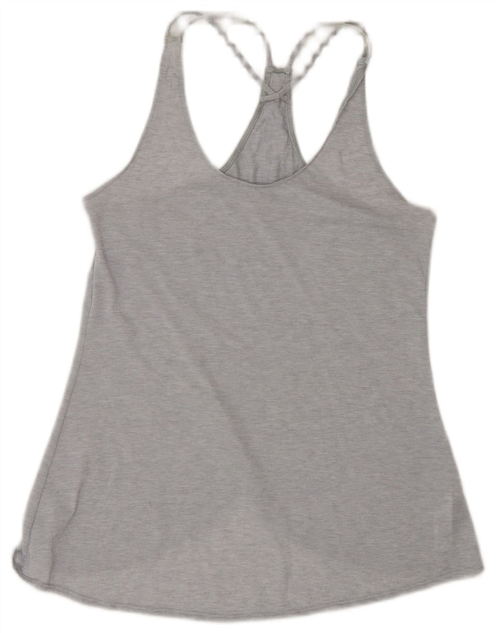 Colete feminino Athleta UK 10 pequeno poliéster cinza