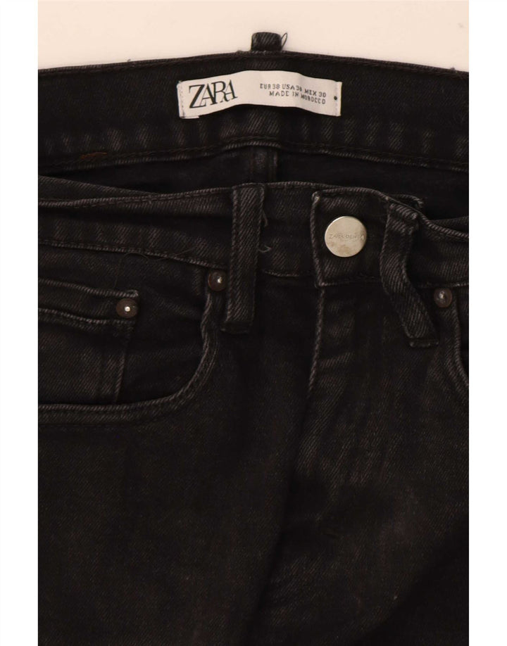 Zara Mens Slim Jeans EU 38 Pequeno W30 L30 Preto