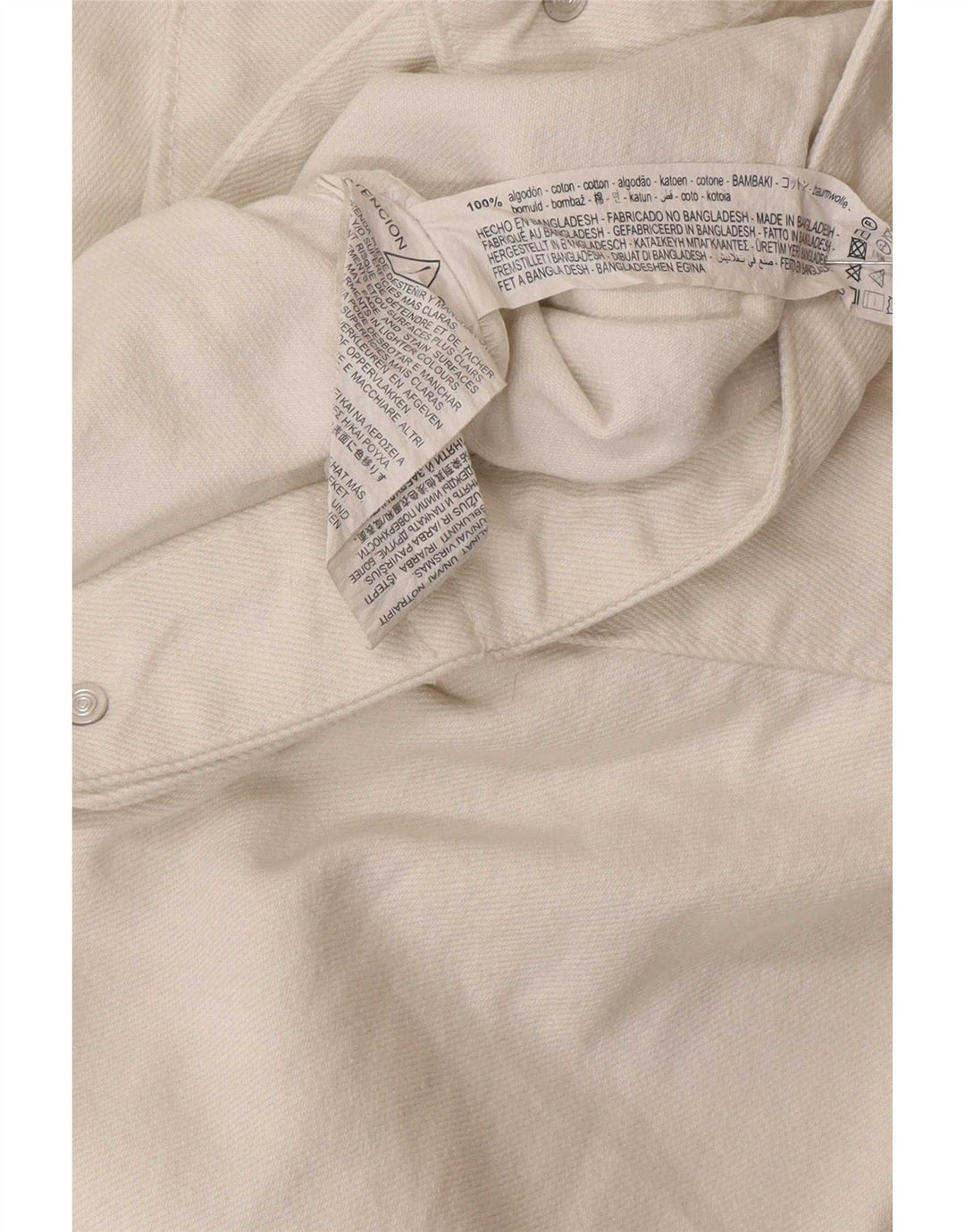 Zara Womens Crop Oversized Denim Jacket UK 6 XS algodão branco
