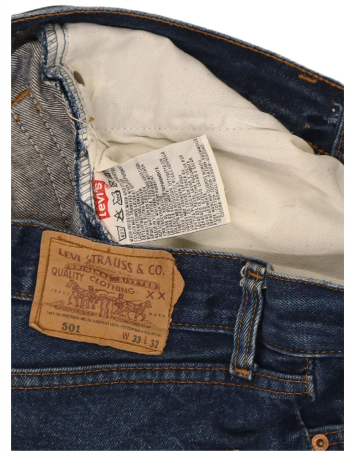 Levi's Masculino 501 Straight Jeans W33 L30 Azul Marinho Algodão