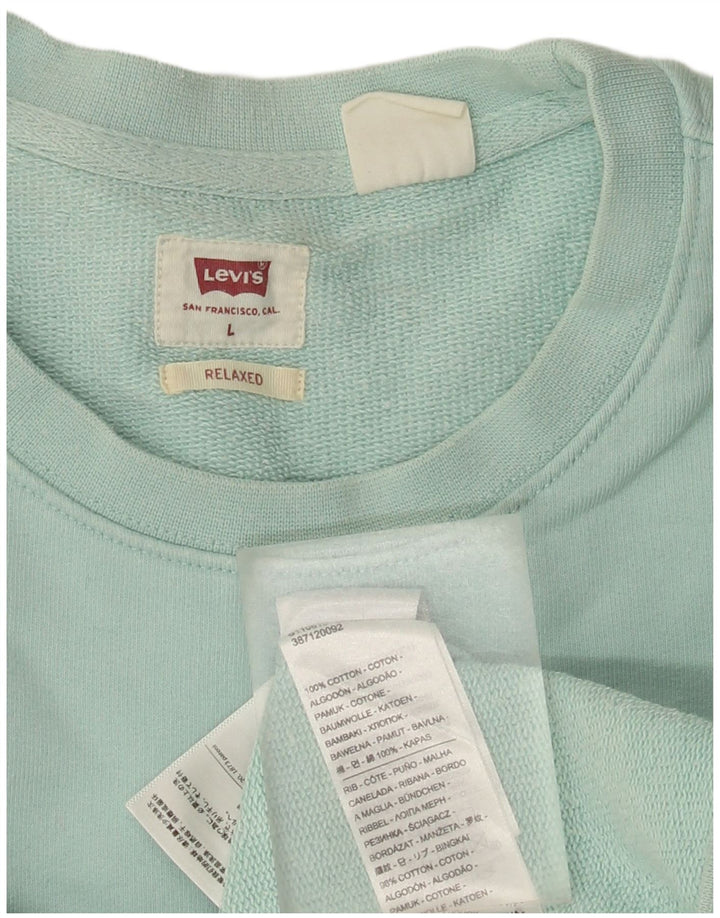 Moletom masculino Levi's Jumper grande algodão turquesa
