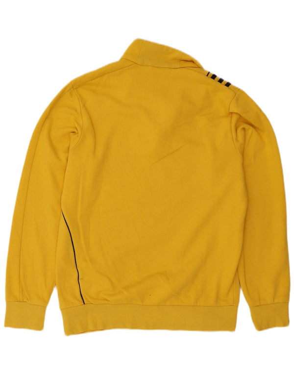 Adidas Mens Zip Neck Moletom Jumper UK 40/42 Médio Algodão Amarelo