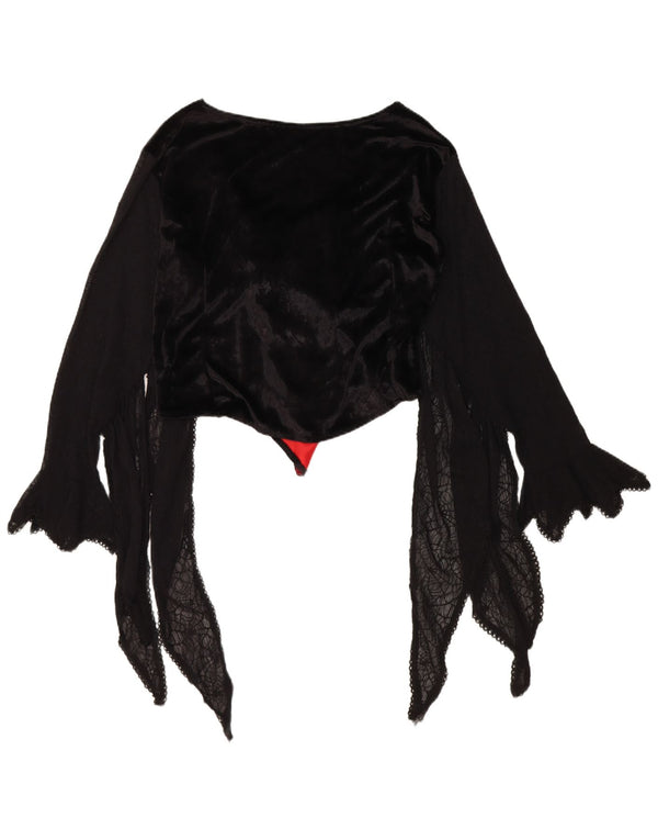 Blusa feminina Dark Star com corte assimétrico de veludo Reino Unido 18 XL preto rayon