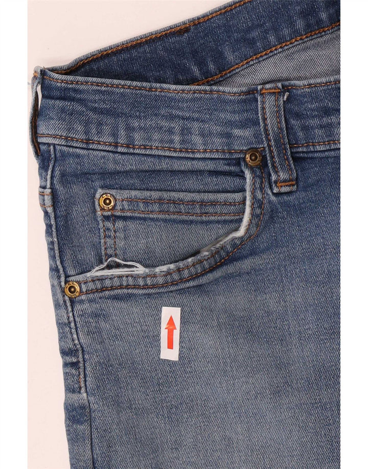 Lee Mens Rider Distressed Slim Jeans W32 L31 Azul Algodão