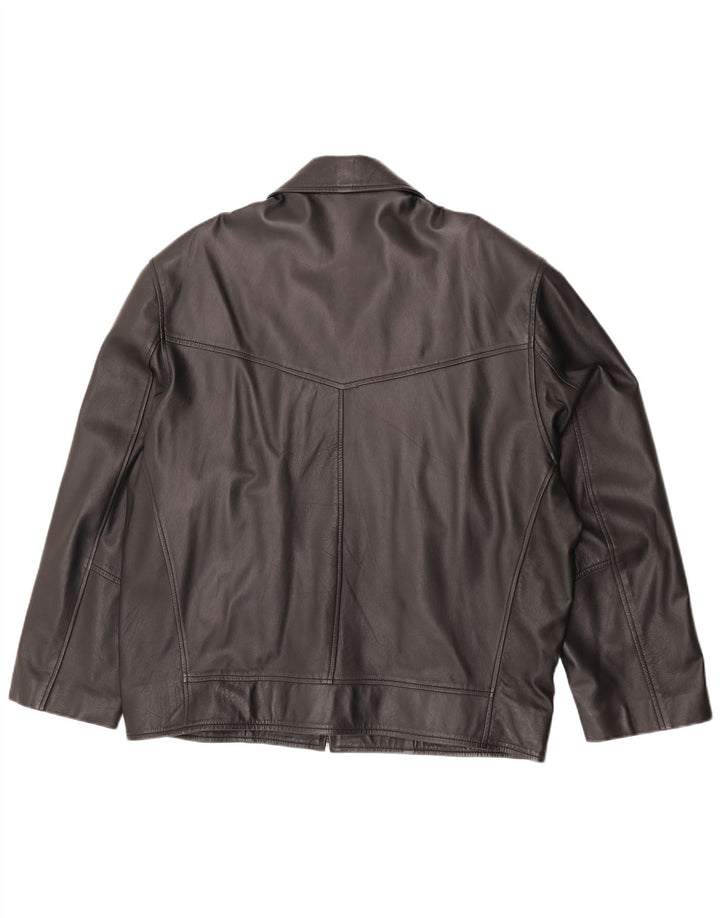 Jaqueta de couro feminina Admiral UK 20 2XL pele de cordeiro preta