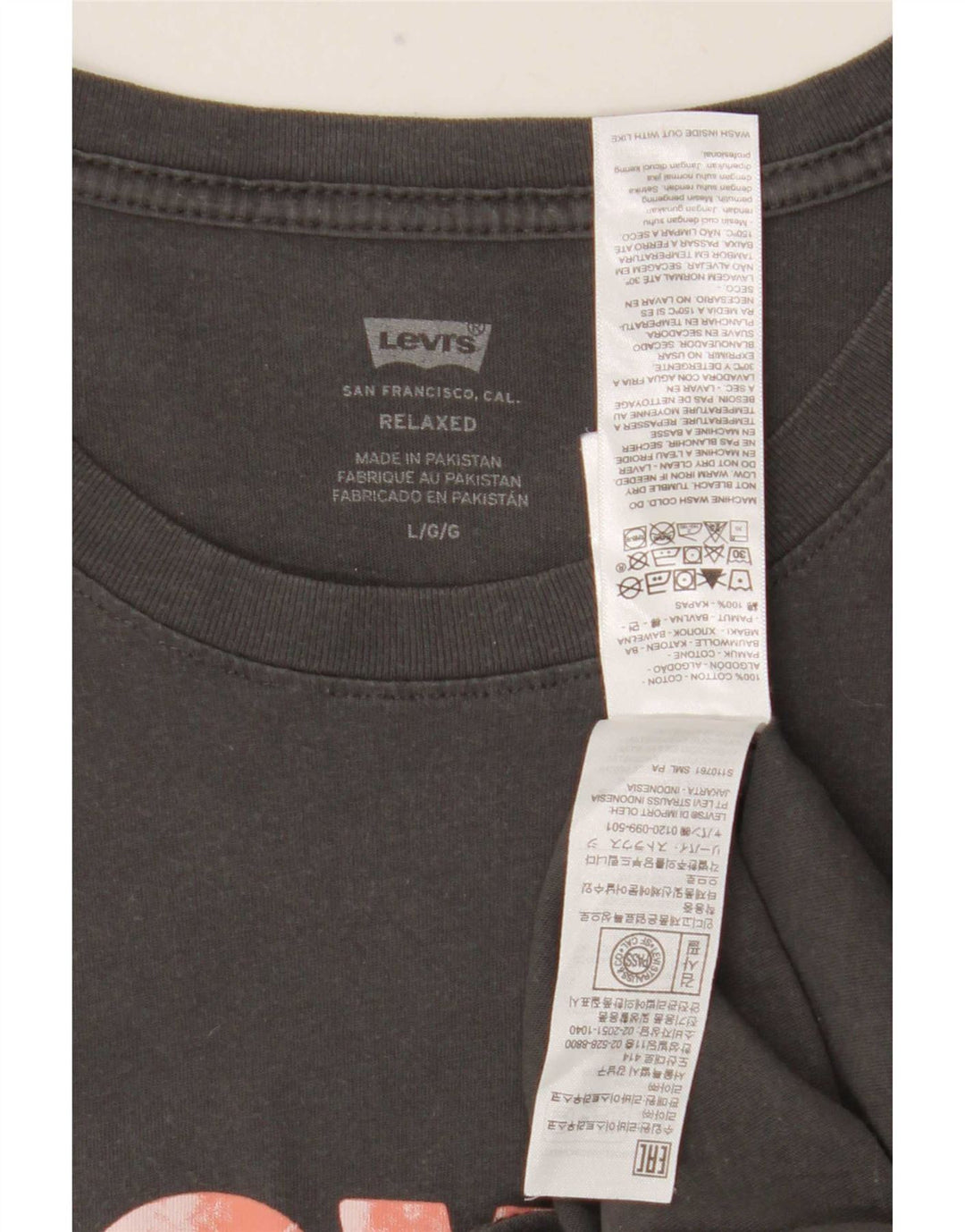 Camiseta Levi's Masculina Relaxed Graphic Top Grande Algodão Cinza