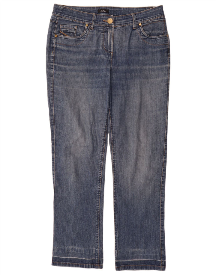 Jeans retos femininos M&Co UK 12 médio W32 L30 azul