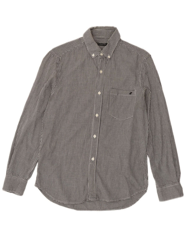 Camisa masculina French Connection algodão guingão cinza médio
