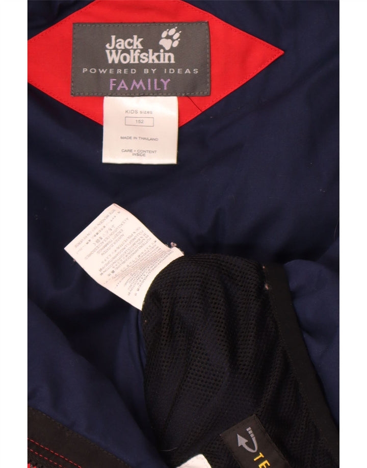 Jaqueta corta-vento masculina Jack Wolfskin 11-12 anos poliéster colorblock vermelho