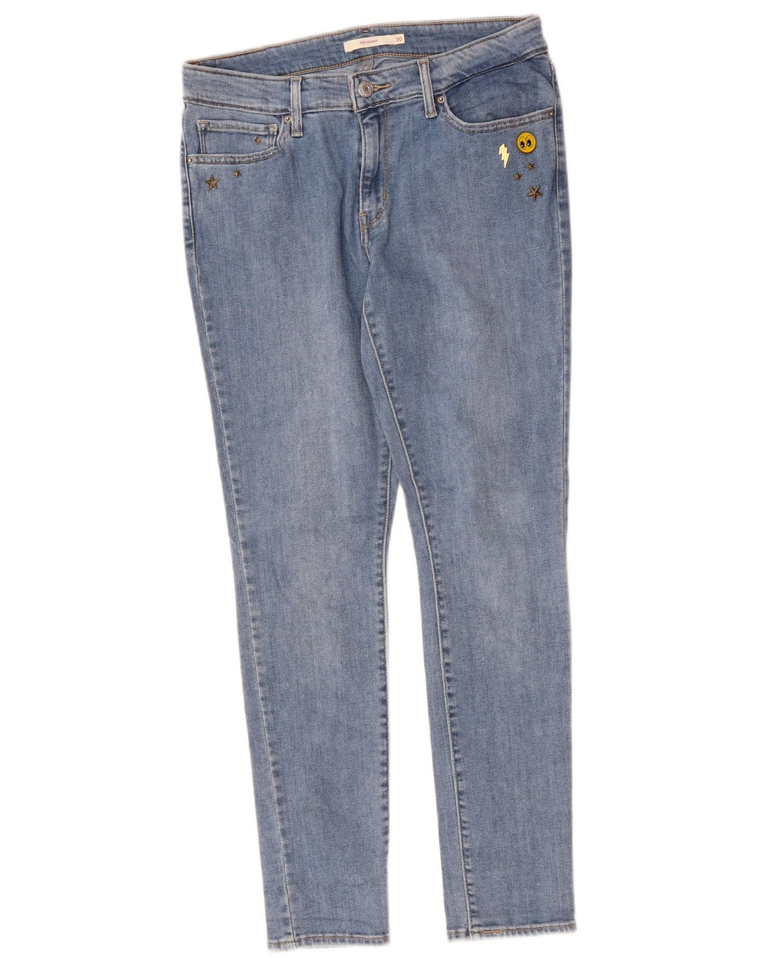 Calça jeans feminina LEVI'S 711 skinny W30 L29 azul algodão