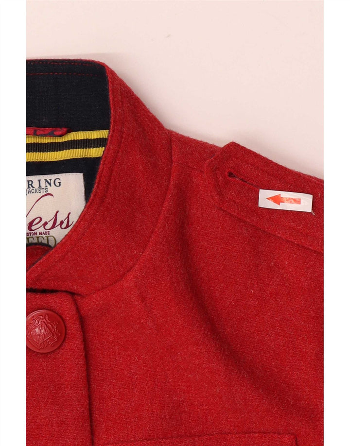 Ness Womens Military 4 Button Blazer Jacket UK 10 Small Red Wool