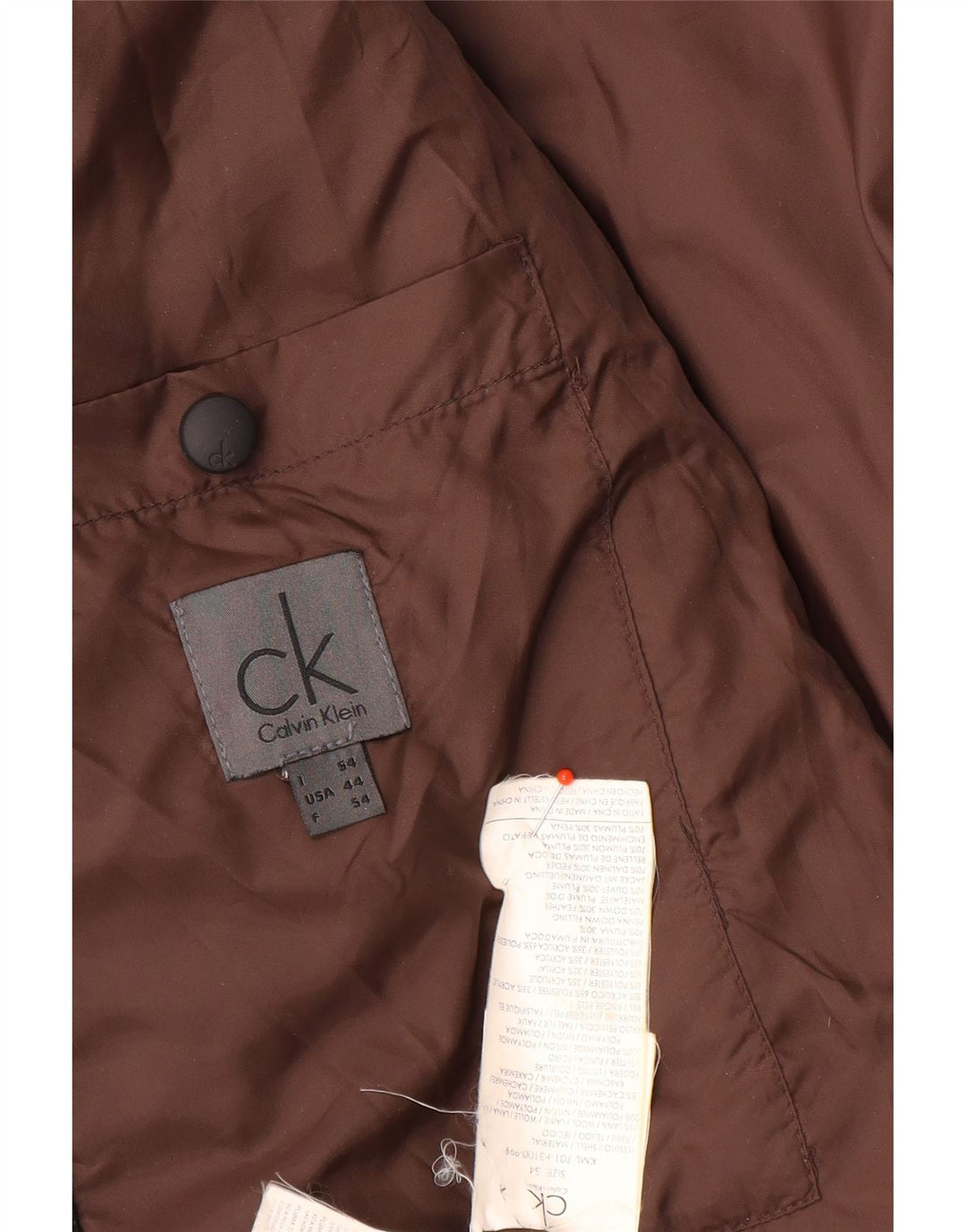 Jaqueta acolchoada masculina Calvin Klein IT 54 2XL lã preta