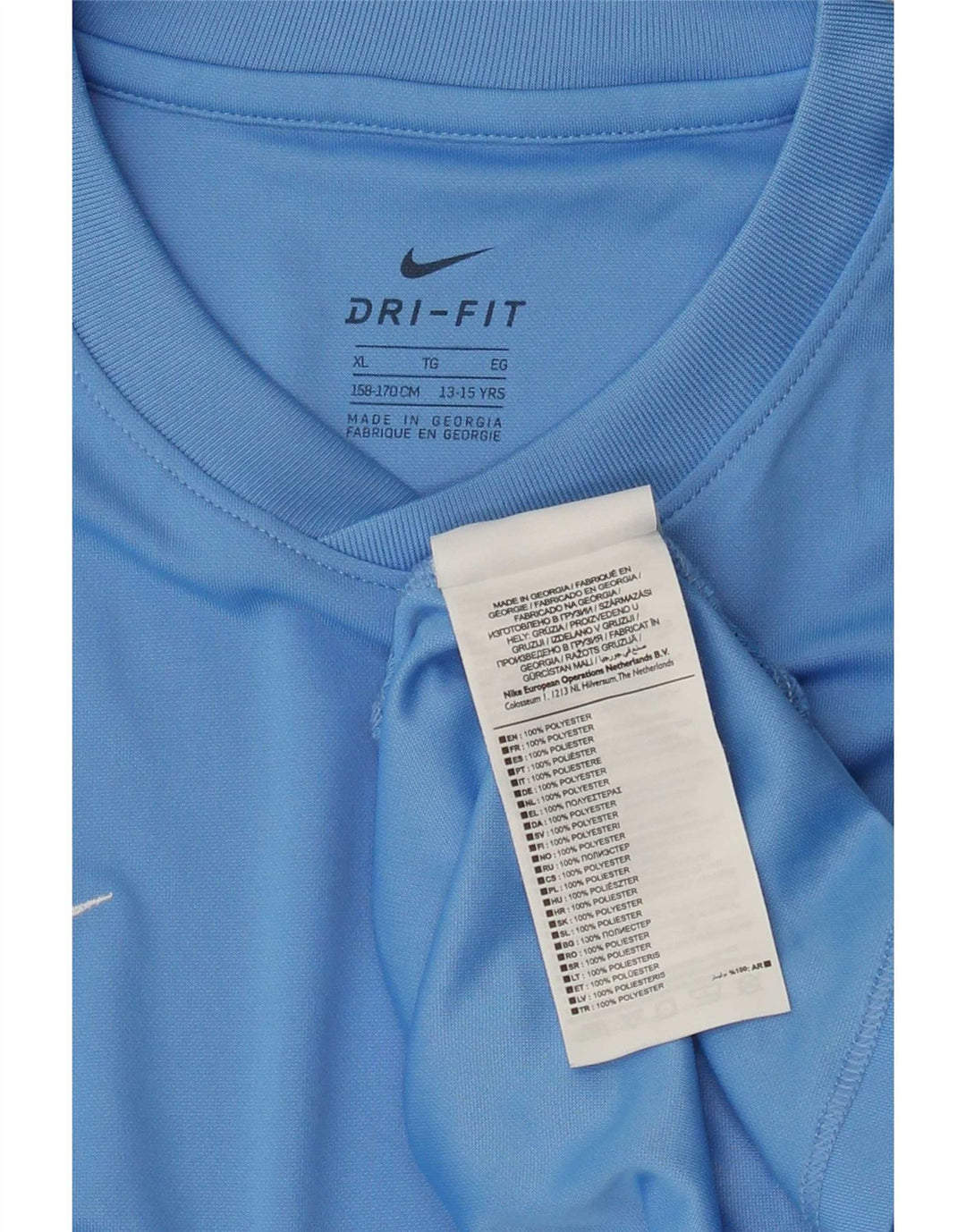 Camiseta Nike Boys Dri Fit Top 13-14 Anos XL Azul Poliéster