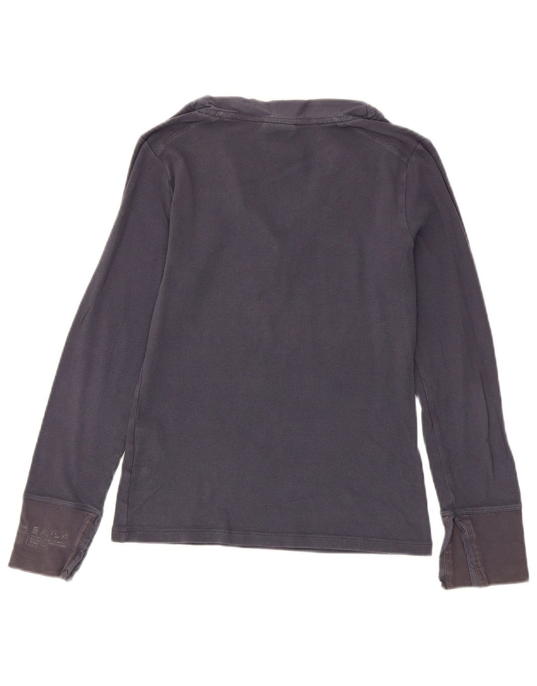Top feminino North Sails manga comprida UK 12 algodão azul marinho médio