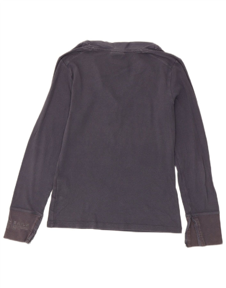 Top feminino North Sails manga comprida UK 12 algodão azul marinho médio