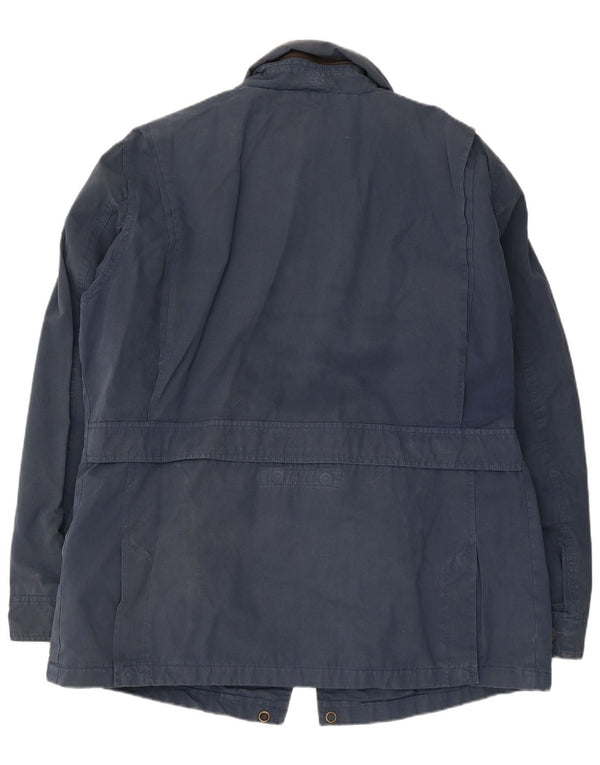 Jaqueta utilitária masculina Timberland com capuz UK 40 grande algodão azul marinho