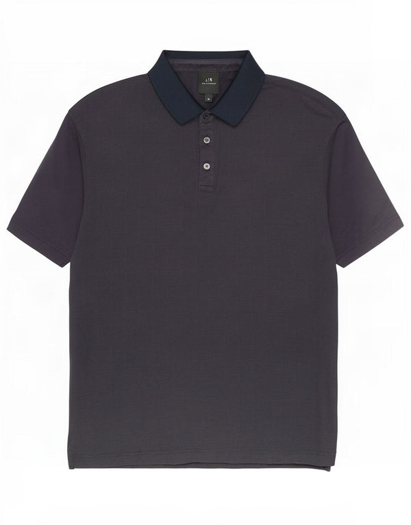 Camisa polo masculina Armani Exchange médio algodão geométrico azul marinho