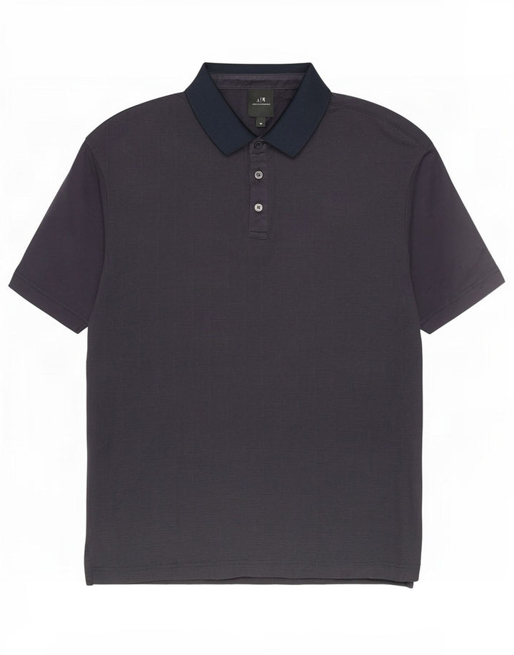 Camisa polo masculina Armani Exchange médio algodão geométrico azul marinho