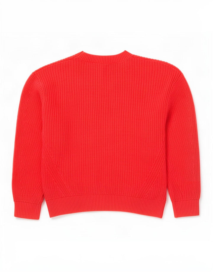 Suéter masculino Gap com gola redonda, pequeno algodão vermelho