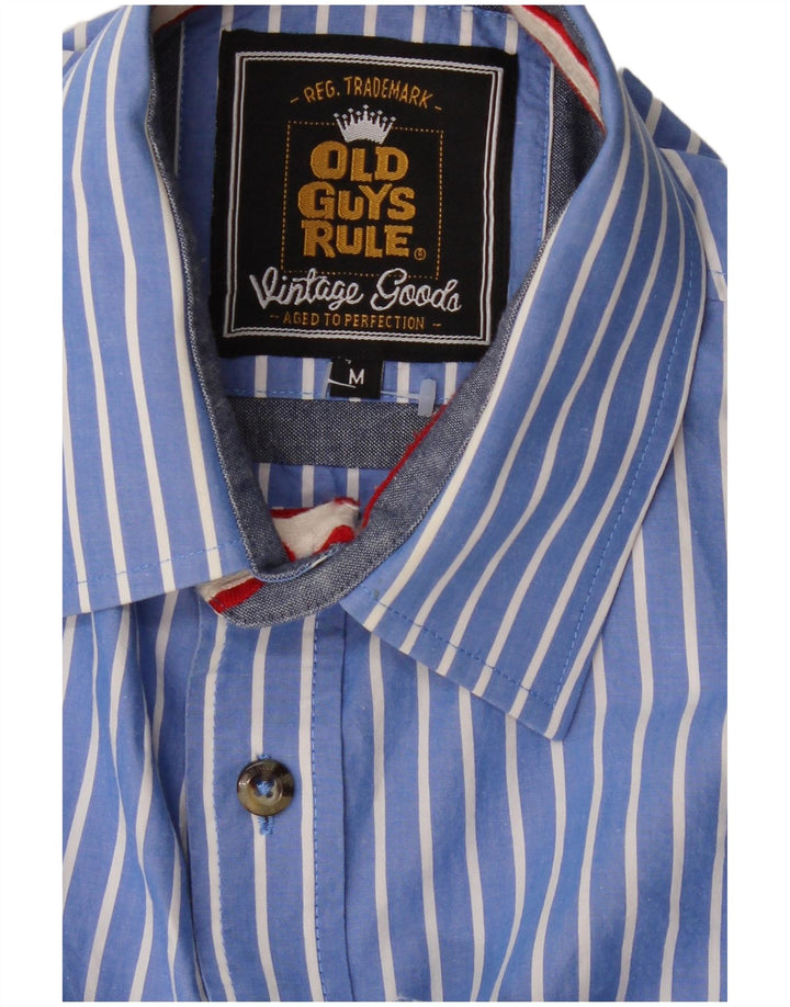 Camisa masculina VINTAGE listrada azul média