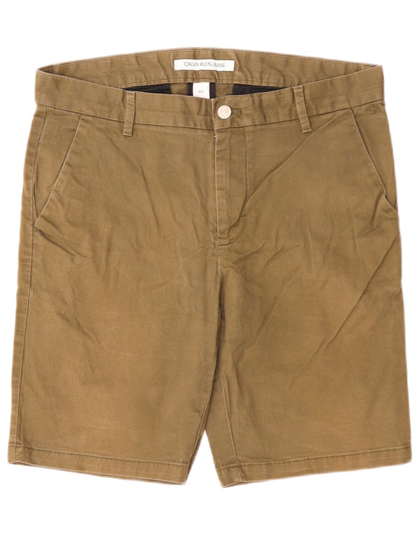 CALVIN KLEIN Mens Chino Shorts W31 Algodão Bege Médio
