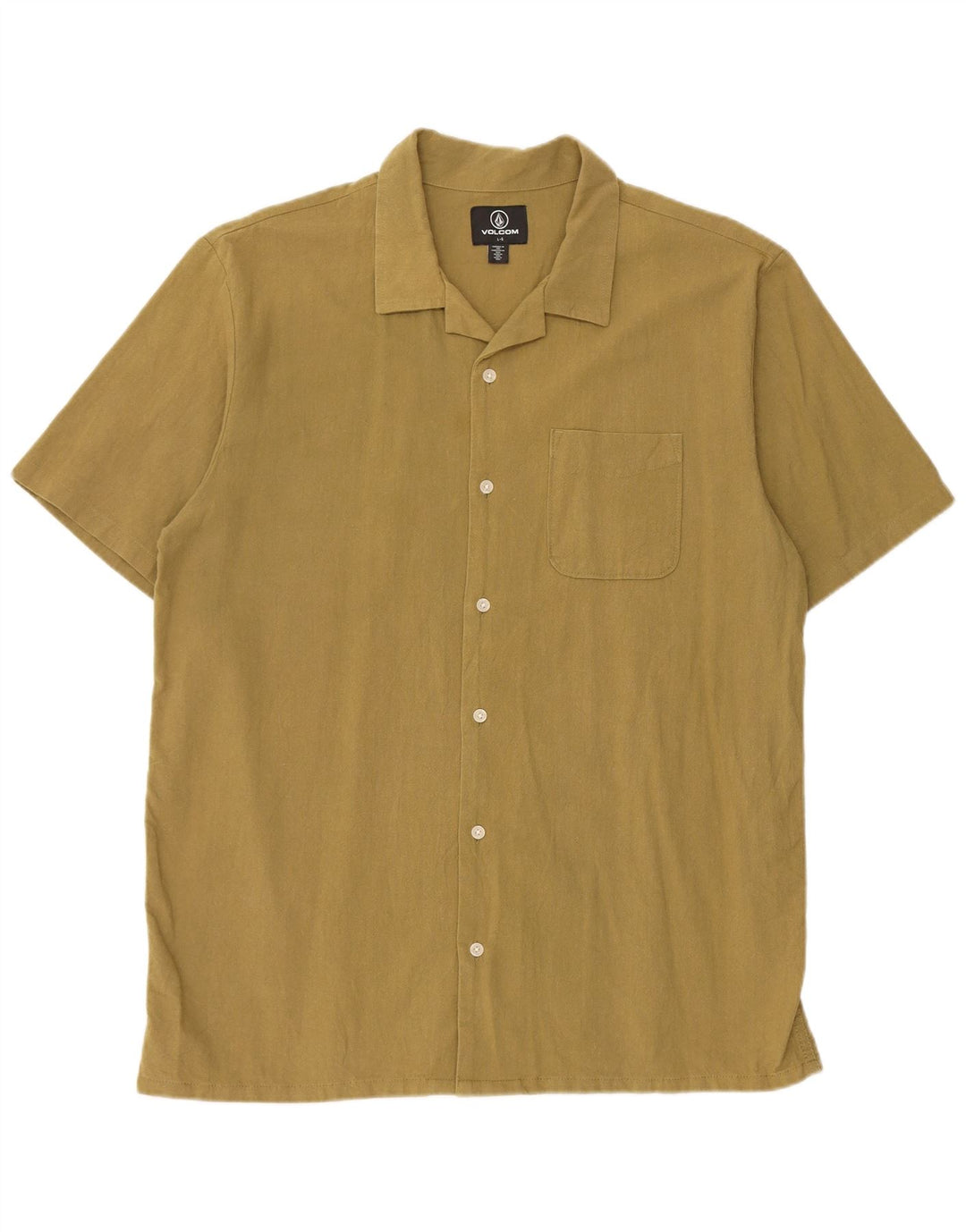 Camisa masculina de manga curta Volcom grande cáqui