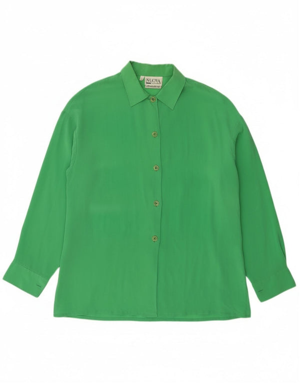 Blusa feminina Nuova Citta IT 48 XL seda verde