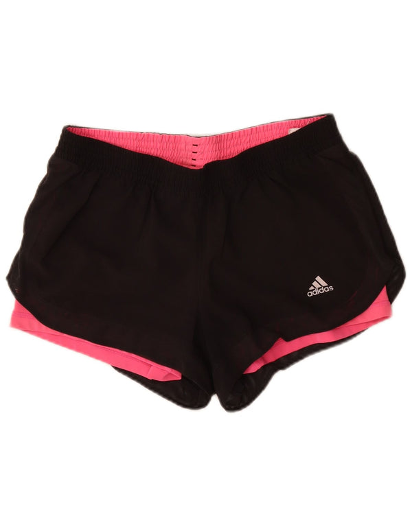 Adidas Womens Climalite Sport Shorts UK 12/14 Médio Preto Poliéster