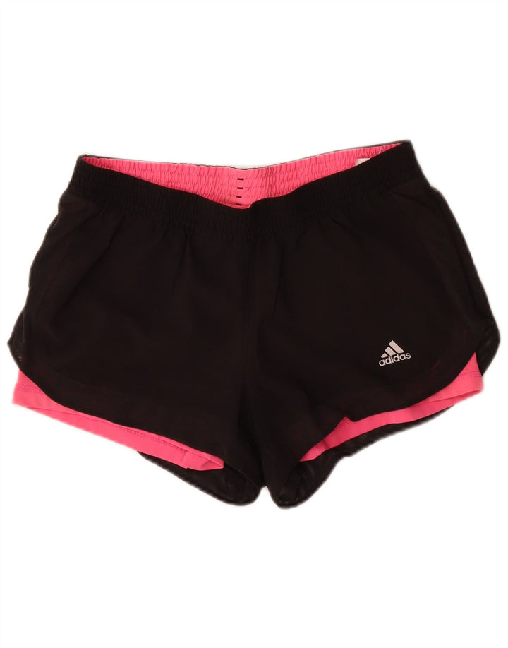 Adidas Womens Climalite Sport Shorts UK 12/14 Médio Preto Poliéster