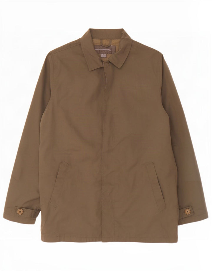 Sobretudo masculino French Connection UK 42 XL poliéster cáqui