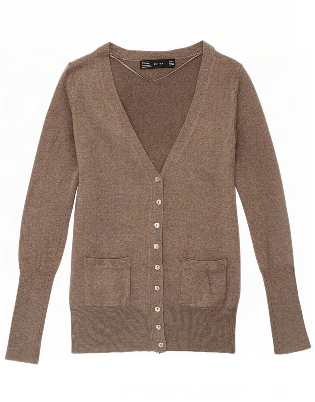 Suéter cardigã feminino Zara Reino Unido 10 pequeno rayon cinza