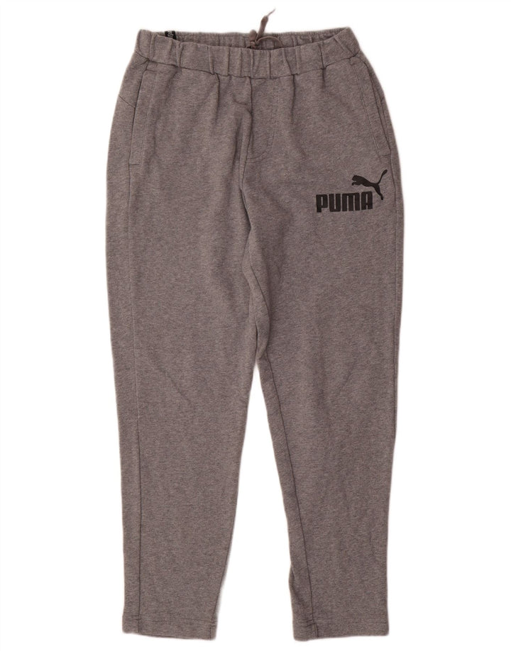 Calça de treino masculina PUMA Graphic cinza médio algodão manchado