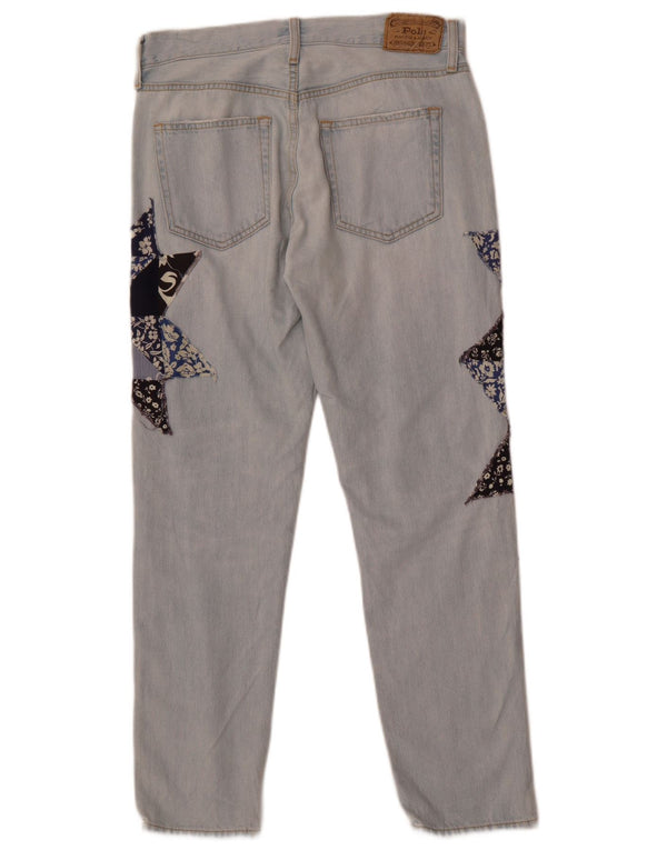 Polo Ralph Lauren Jeans Slim Feminino W26 L28 Azul Patchwork Algodão