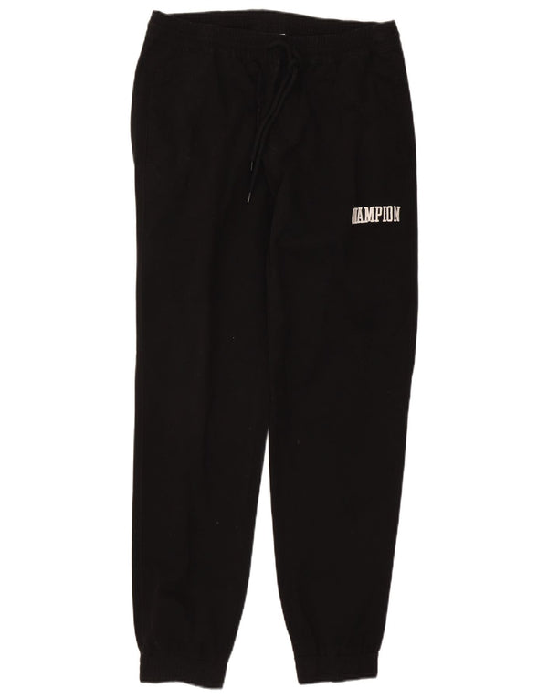 Calça esportiva masculina Champion com estampa gráfica grande de algodão preto