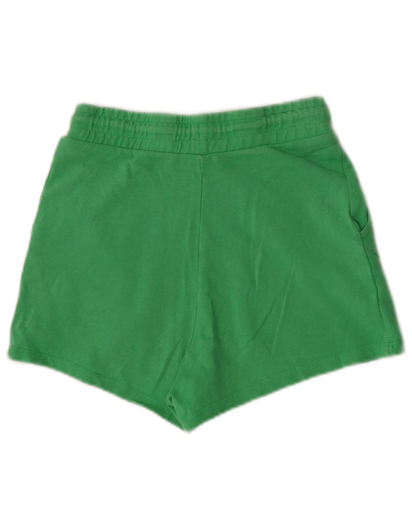 Shorts esportivos femininos Zara UK 8 pequeno algodão verde