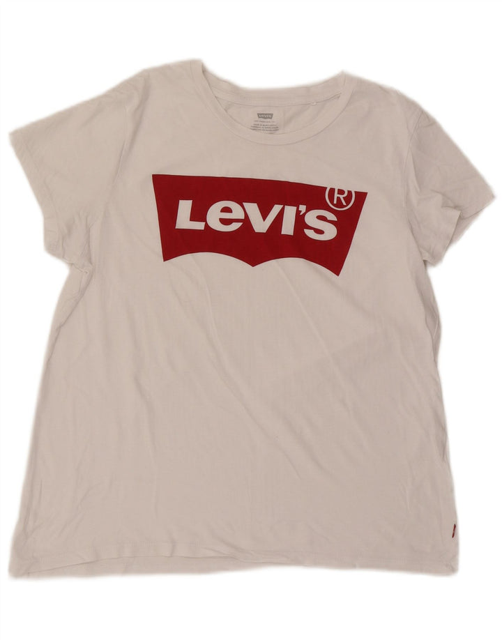 Camiseta feminina gráfica Levi's UK 16 grande branca