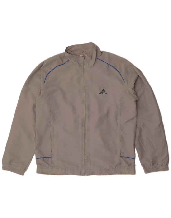 Adidas Mens Tracksuit Top Jacket UK 42/44 Grande Cinza Poliéster